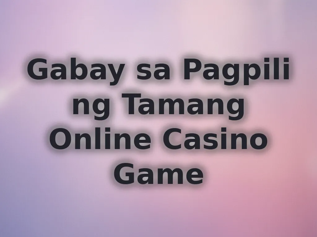 Iba't ibang uri ng casino games